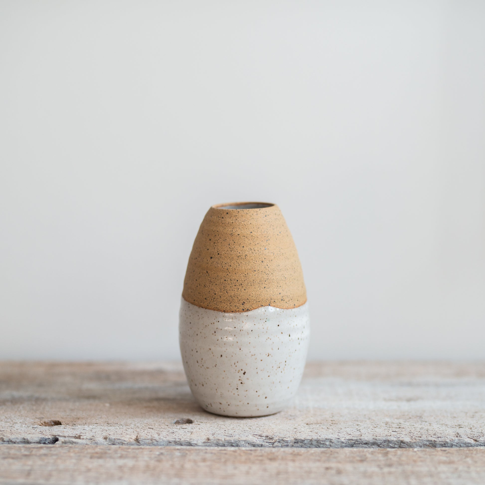 The Ye11ow Studio Bud Vase 6"-7" With Raw Clay Top