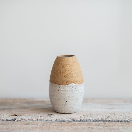 The Ye11ow Studio Bud Vase 6"-7" With Raw Clay Top