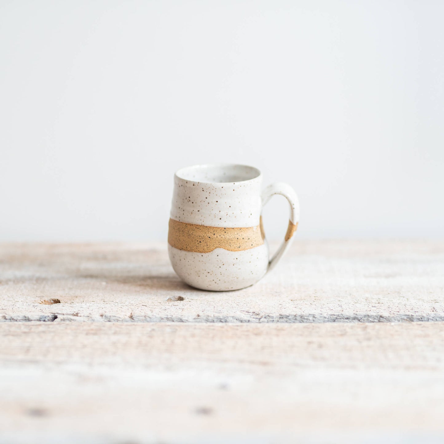 The Ye11ow Studio Mug White With Clay Stripe