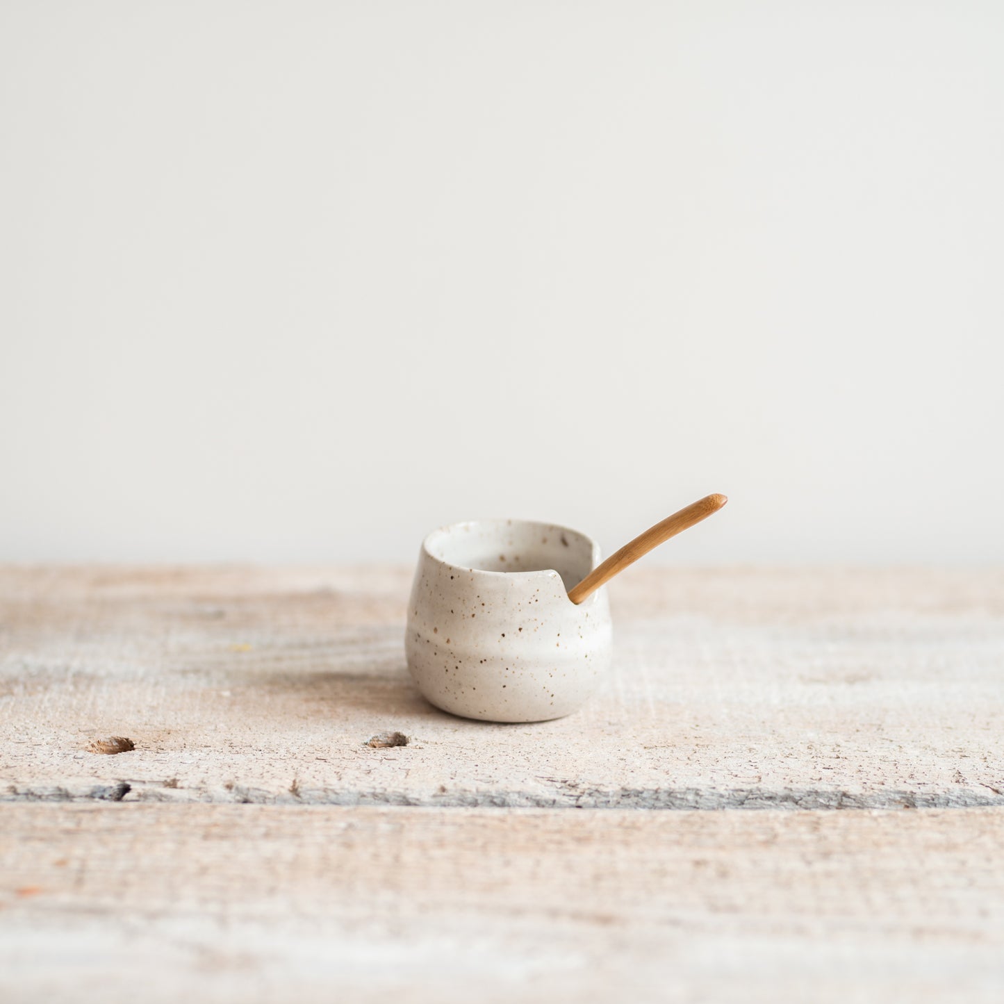 The Ye11ow Studio Salt Jelly Pot With Spoon White