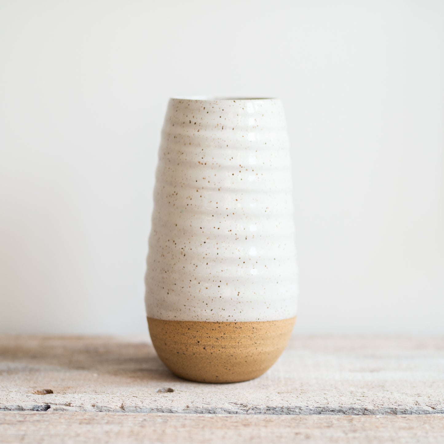 The Ye11ow Studio Tall Vase 9" With Raw Clay Bottom