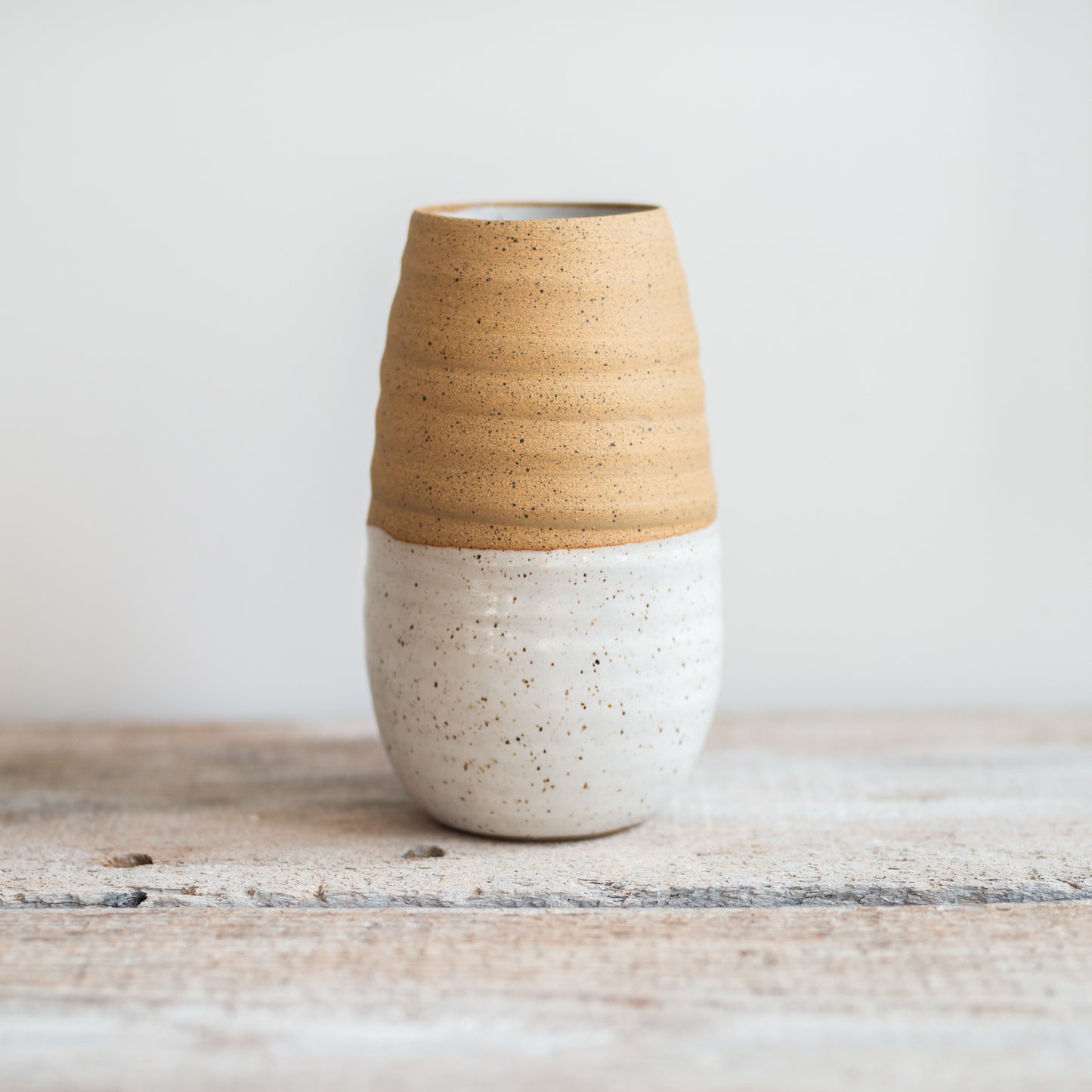The Ye11ow Studio Tall Vase 9" With Raw Clay Top